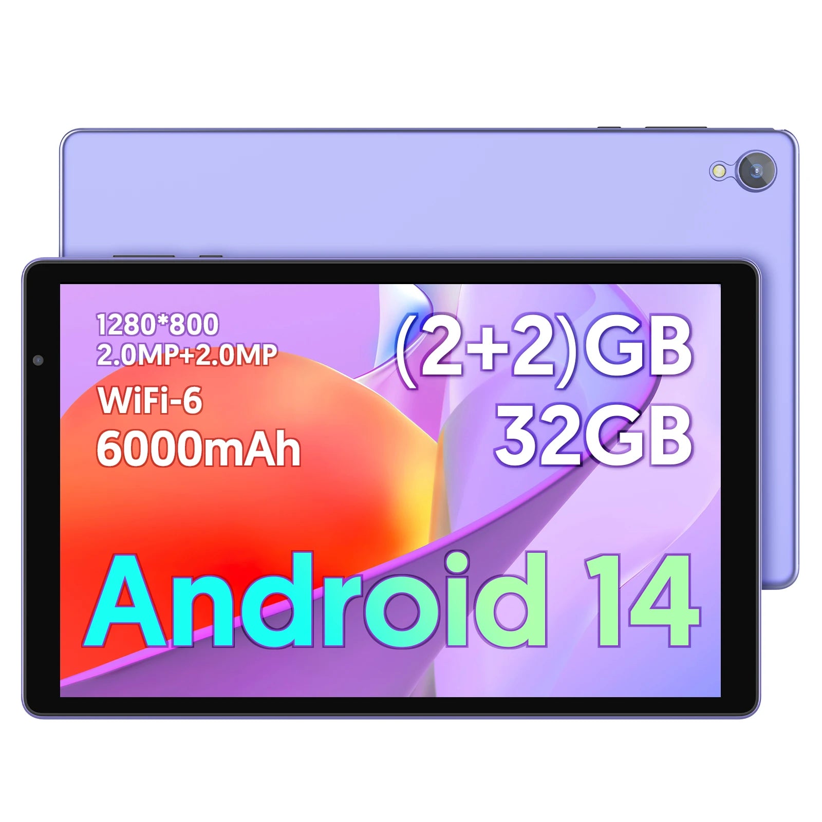 Tablet BAKEN Android 14 de 10 pulgadas, 32GB, Wi-Fi 6 y procesador cuatro núcleos