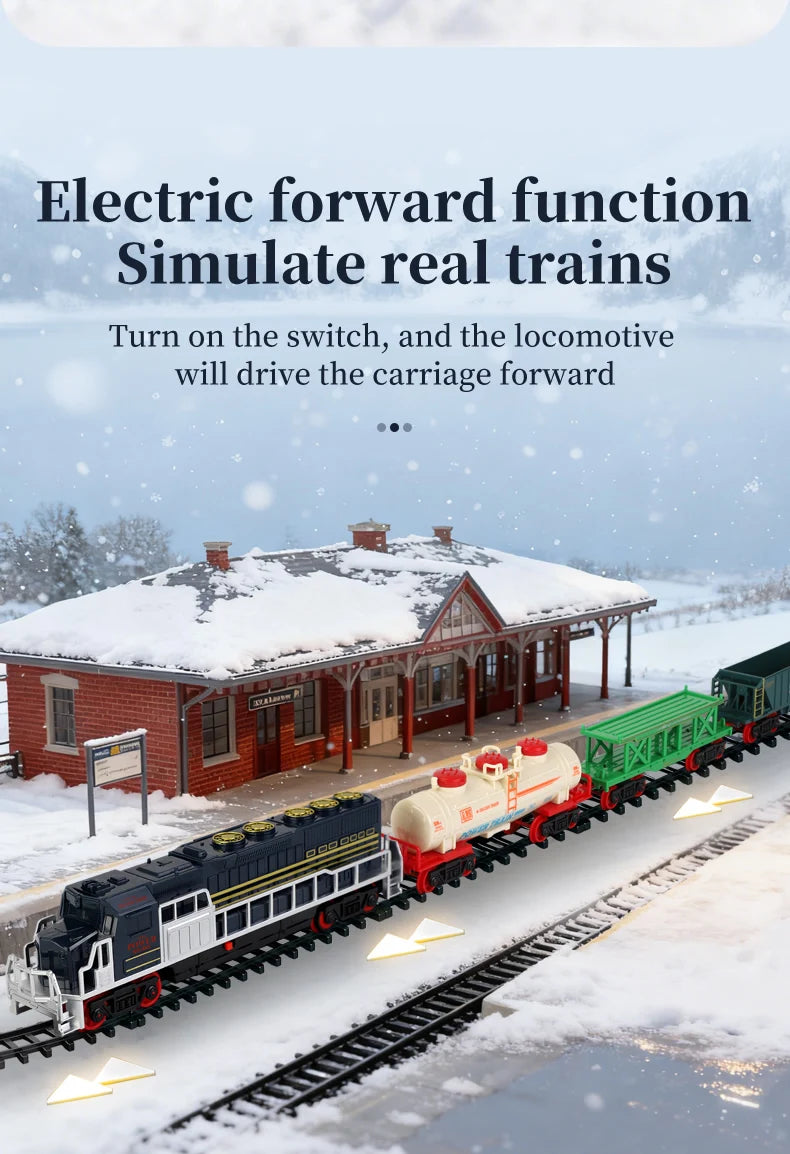 Tren Eléctrico de Juguete Vintage con Luces LED y Sonido para Niños