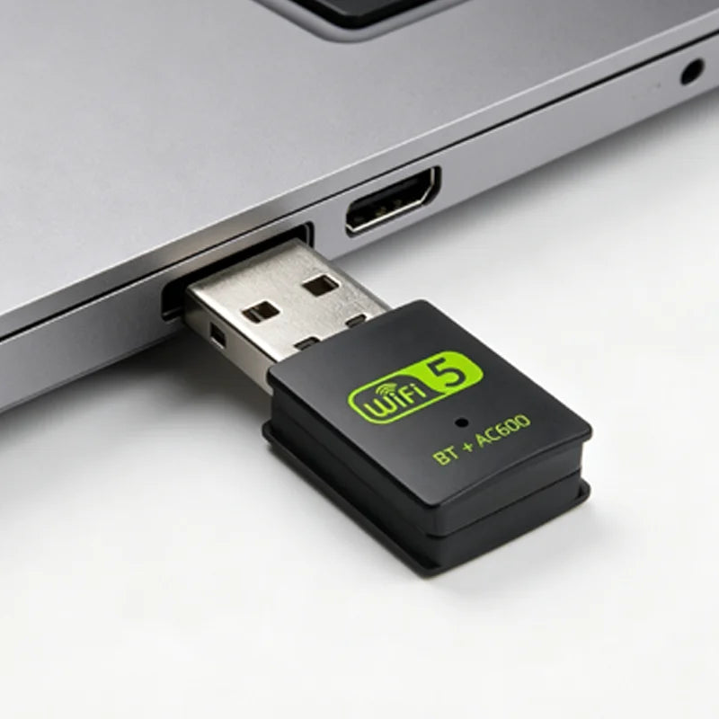 Mini adaptador USB WiFi Bluetooth 2 en 1 de 600Mbps, BT 4.2, doble banda 2.4G/5G, tarjeta de red inalámbrica sin controlador, receptor para PC y portátil