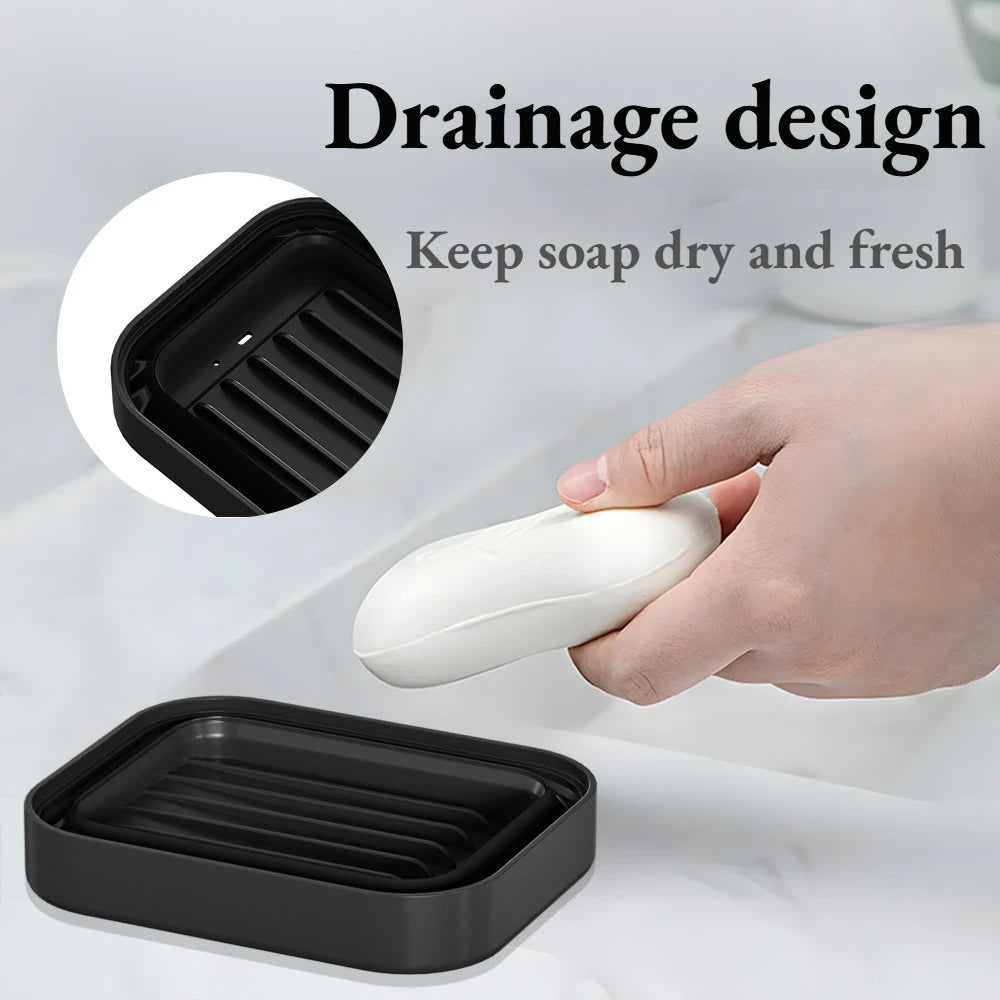 Caja de Almacenamiento de Jabón de Silicona 2 en 1, Plegable con Orificio de Ventilación, Antideslizante, Portátil, con Cepillo para Champú y Cepillo Exfoliante para Viajes