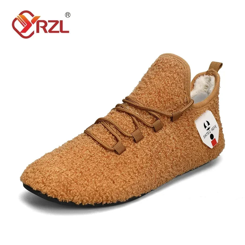Zapatillas de Algodón con Cordones para Hombre YRZL Cálidas de Invierno