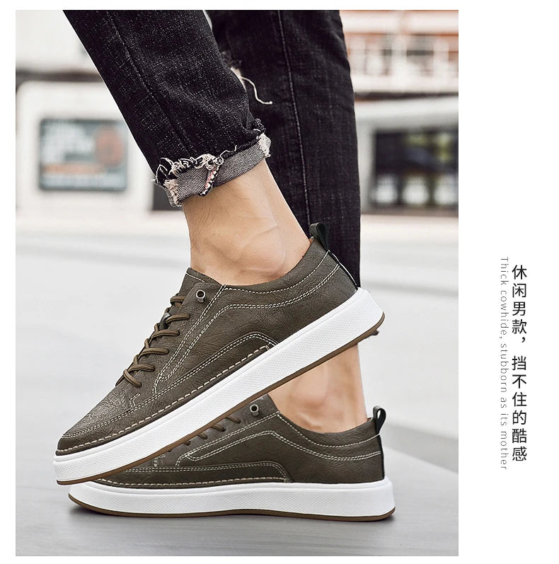 Zapatos de cuero genuino para hombre de marca, cómodas plantillas de suela blanda, zapatos Oxford informales para hombre, calzado deportivo para exteriores