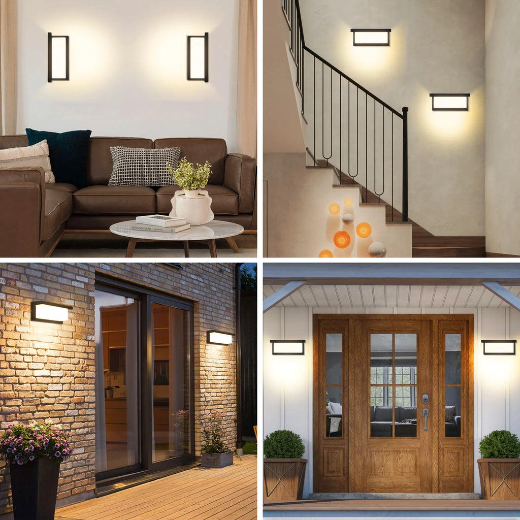 Aplique de Pared LED Moderno Negro IP65 25W para Interior