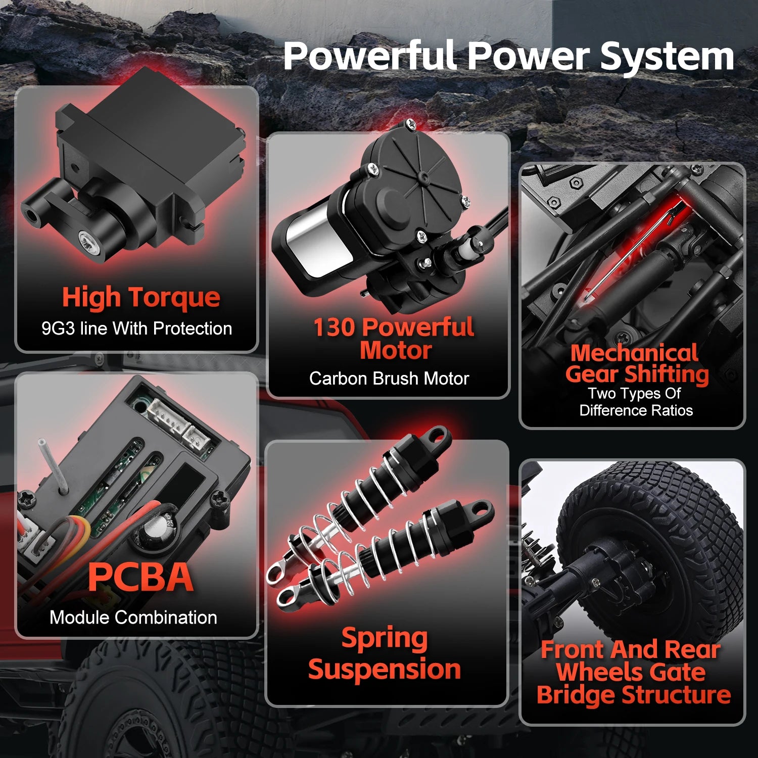 WLtoys 184023 1:18 Vehículo Todoterreno 4WD, Auto RC 2.4G RTR, Crawler Eléctrico a Control Remoto con Luces LED, Juguetes para Niños