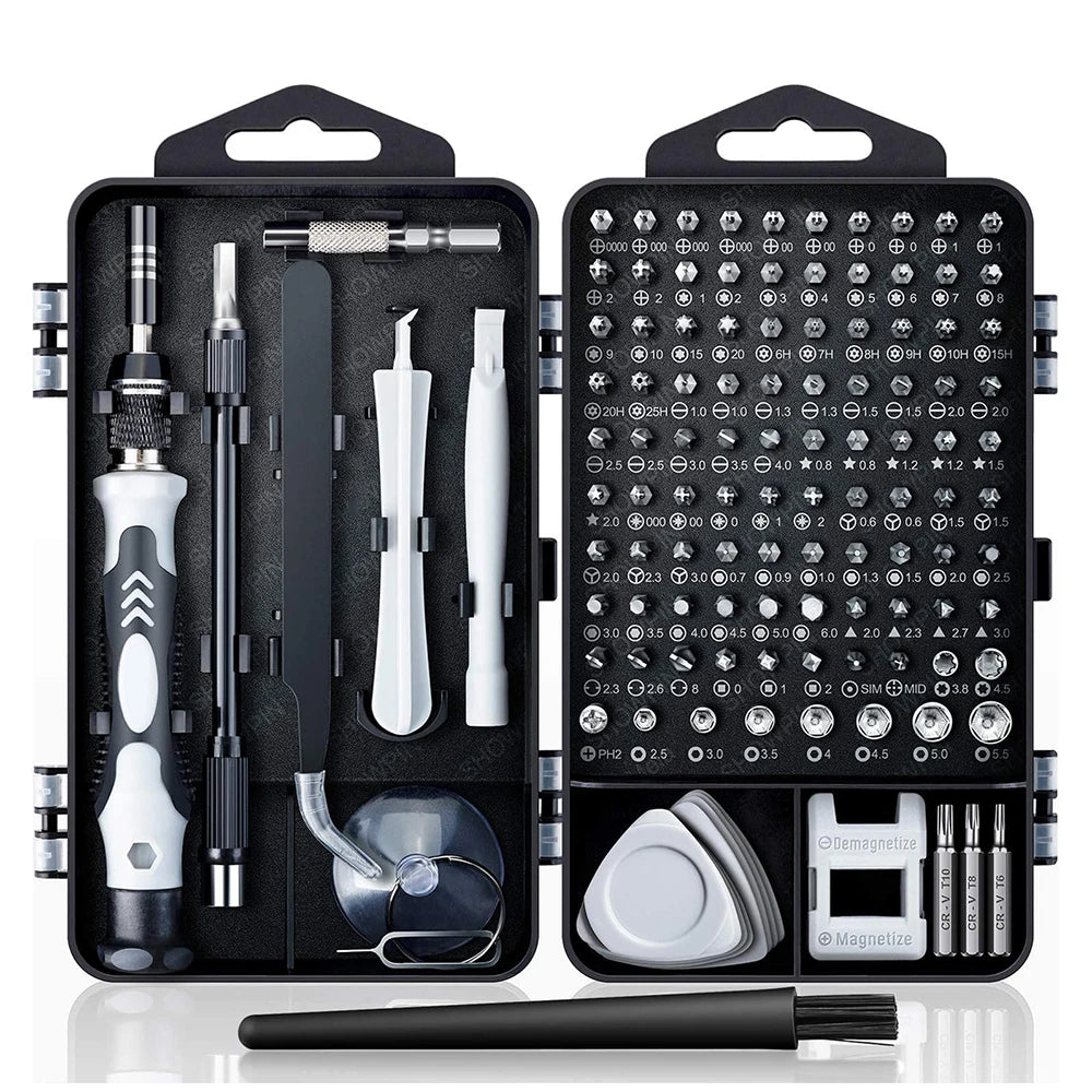 Juego de destornilladores 25/115/135/140 en 1, Kit de puntas de tornillo Phillips Torx magnético con llave removedora eléctrica, herramientas de reparación de teléfono y PC