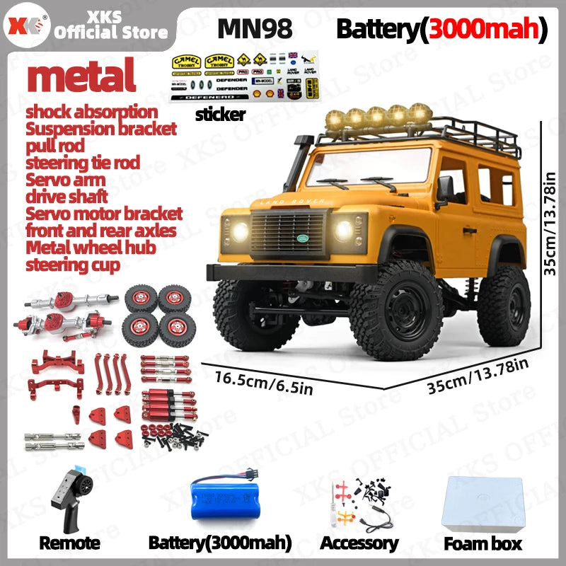 MN MN99S MN78 MN98 MN99 D90 1/12 RC coche 2,4G Control remoto 4X4 todoterreno luz LED 4WD escalada RC camión coche de juguete regalo para niño