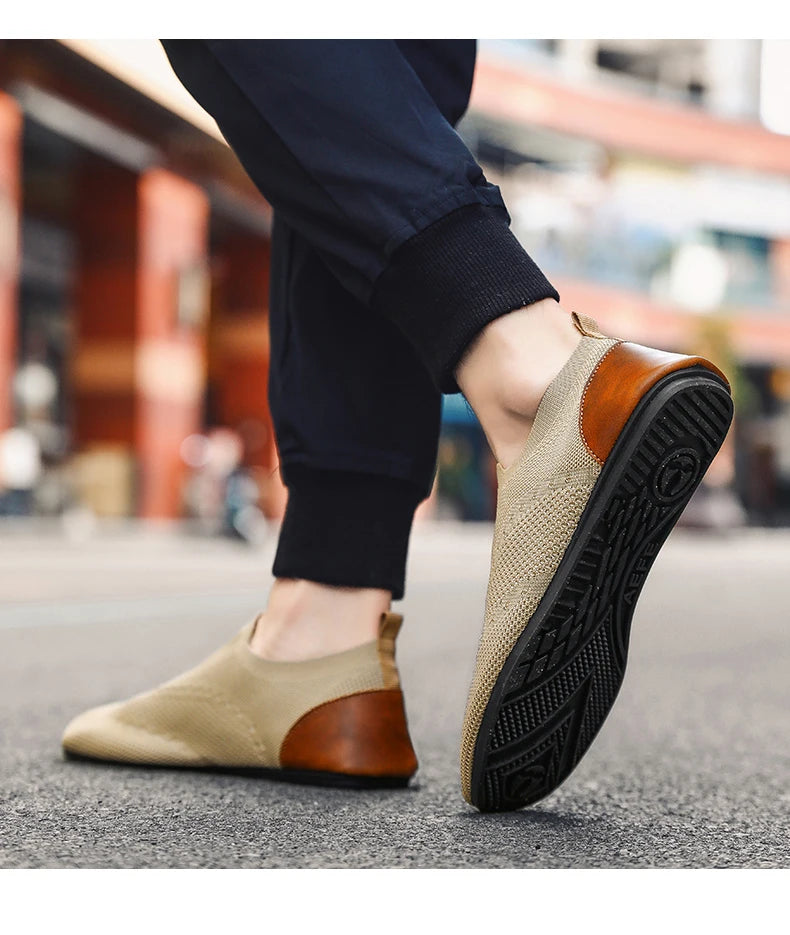 Mocasines YRZL, mocasines suaves para conducir, zapatos planos de alta calidad para caminar para hombre, mocasines informales de malla transpirable, zapatos sin cordones para hombre