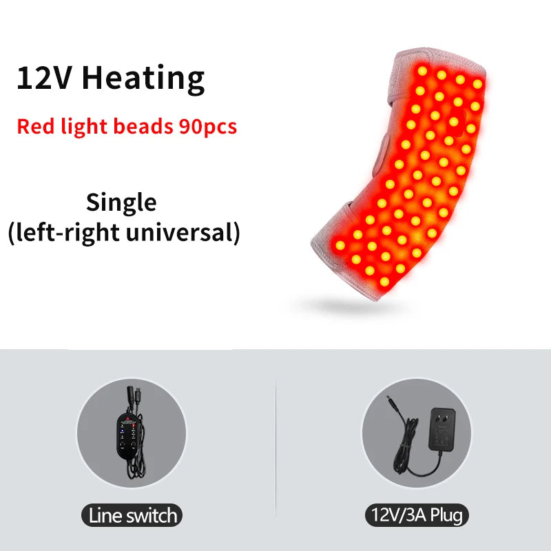 Masajeador Térmico de Codo con Luz Roja 660nm y 3 Modos