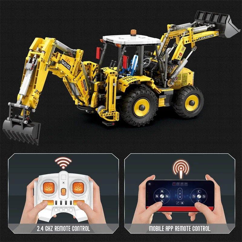 Nuevo 2466 Uds Bulldozer excavadora camión Control remoto modelo bloques de construcción rompecabezas juguete cumpleaños regalos de navidad para niño