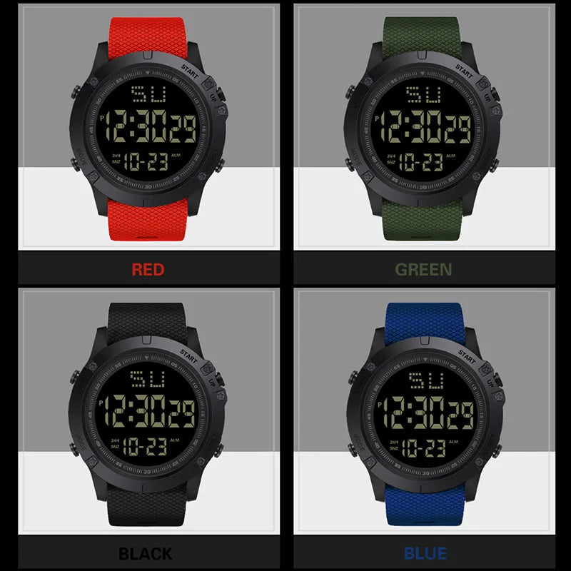 Reloj deportivo multifunción para hombre y niño, pulsera Digital LED luminosa, resistente al agua, esfera grande, electrónica para estudiantes