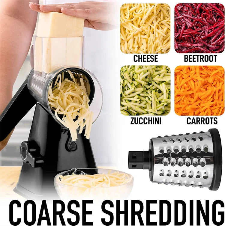 LMETJMA-rallador de queso giratorio con mango, ralladores de verduras manuales, trituradora, rebanadora, picadora de nueces con Base de succión fuerte, JT122