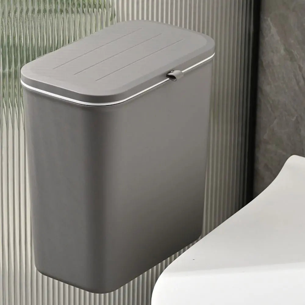 Cubo de basura colgante de 10 L con tapa para cocina y baño