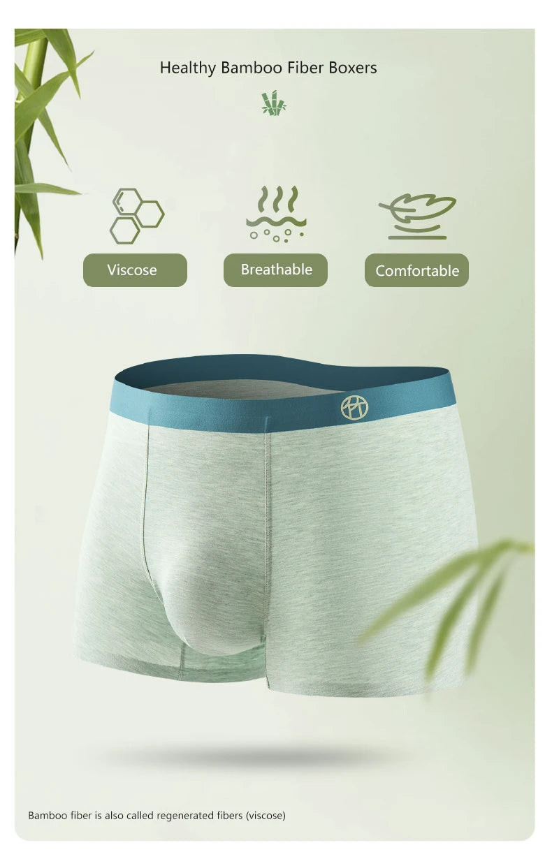 Ropa interior de fibra de bambú para hombre, Boxers cómodos y transpirables, calzoncillos de fibras regeneraradas L XL XXL 3XL 4XL, 3 uds.