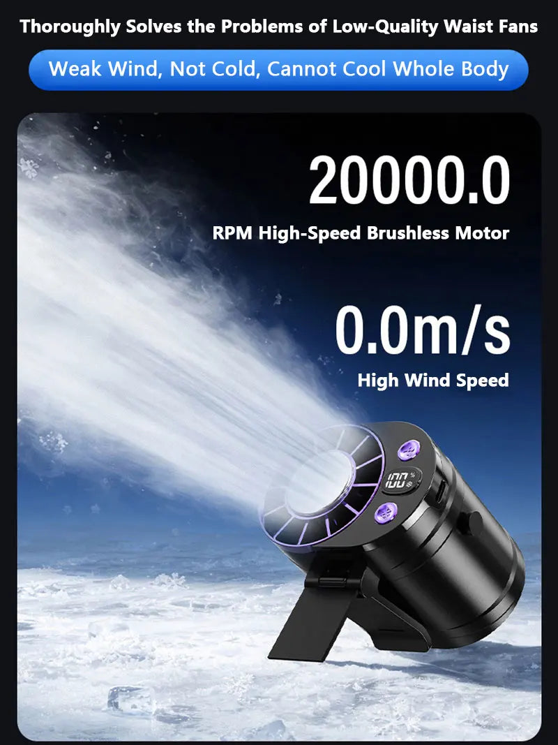 Ventilador de Cintura Portátil con Clip para Deportes y Viajes