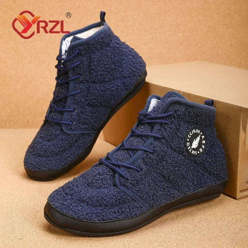 YRZL zapatos de algodón para hombre, zapatillas ligeras de invierno de alta calidad, mocasines de algodón para interiores de felpa, zapatos cálidos de invierno para hombre