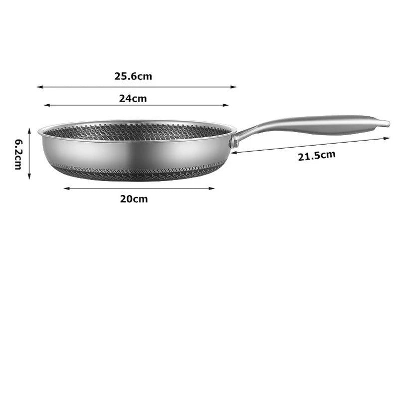 LMETJMA Sartén Antiadherente de Acero Inoxidable