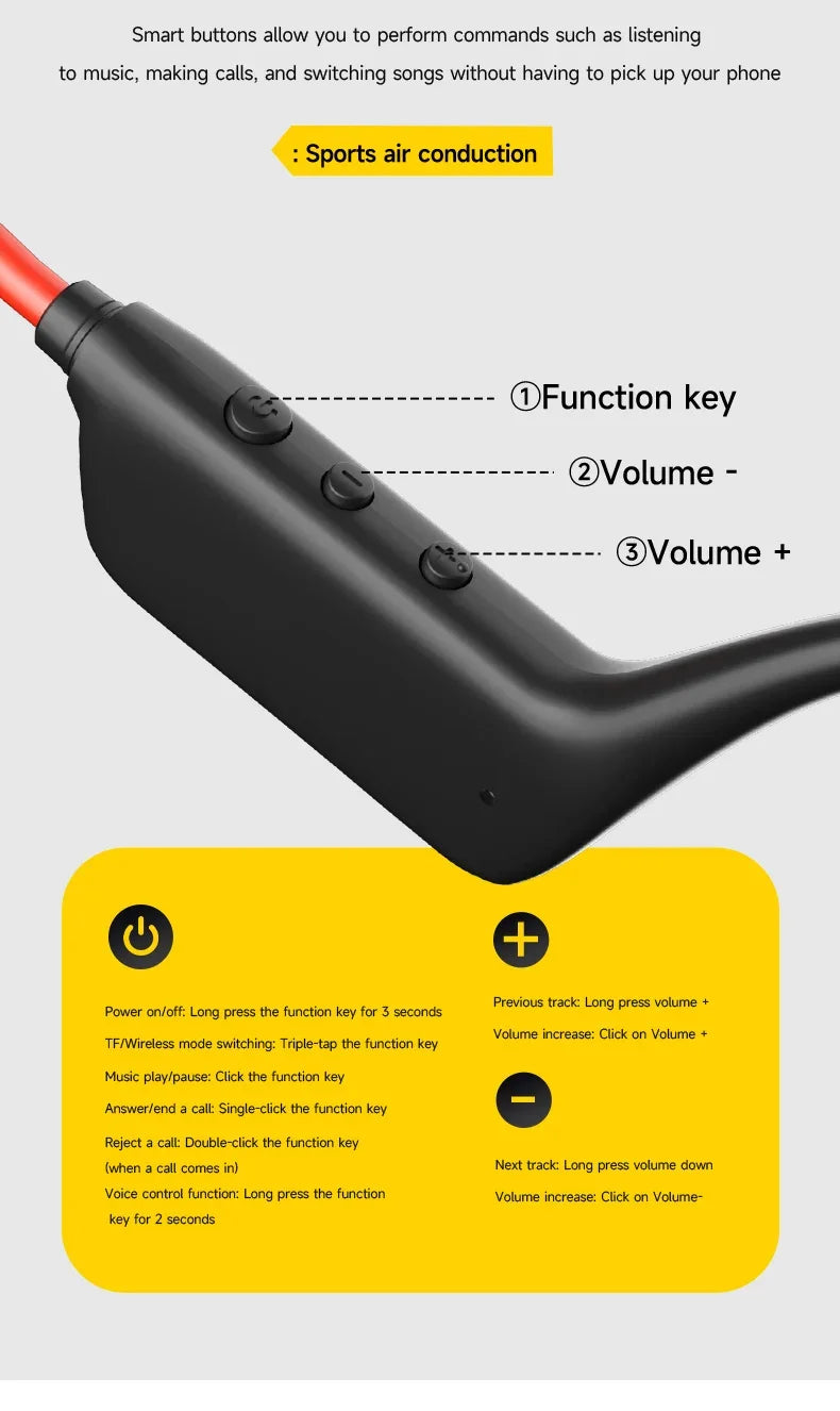 Auriculares de Conducción Ósea IPX8 Bluetooth Deportivos