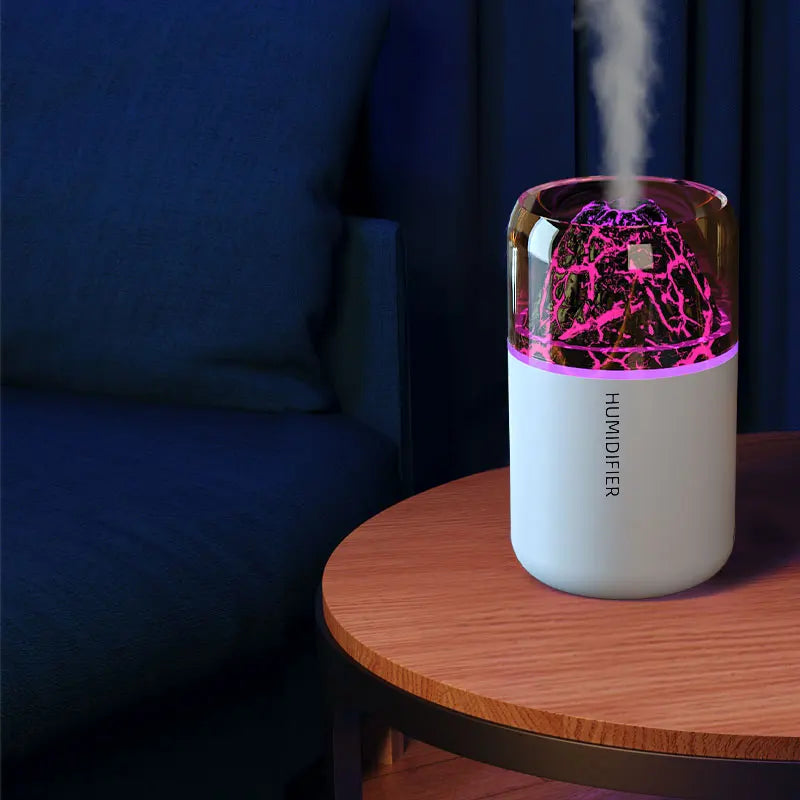 Mini Humidificador Volcán con Luz de Ambiente