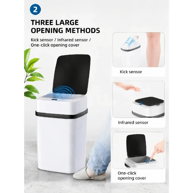 Cubo de Basura Impermeable de 13L para Cocina, Baño, Sala de Estar - Cubo de Basura Doméstico Duradero, Cubo de Basura para Cocina, Cubo de Basura