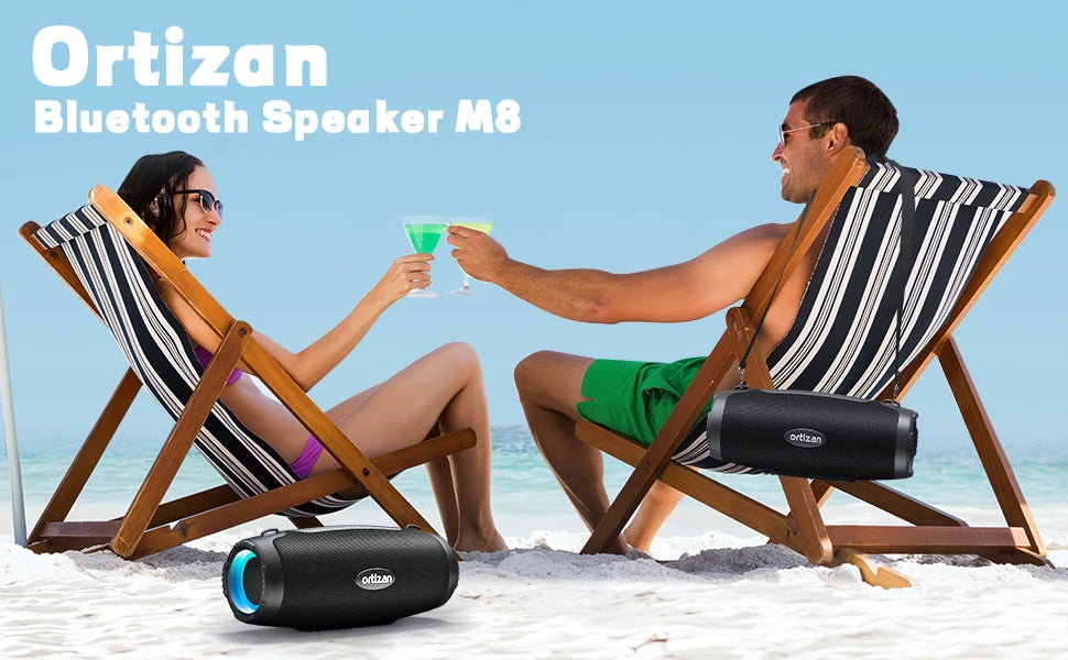 Ortizan Altavoz Bluetooth Boombox 100W IPX7