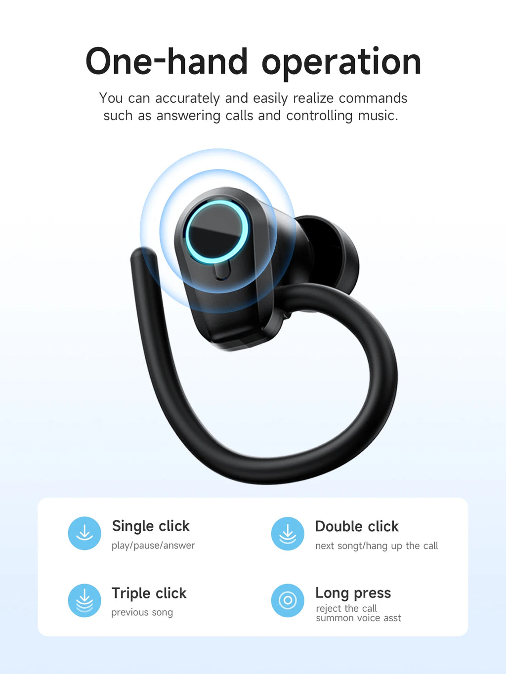 HOCO EQ8 Auriculares Bluetooth 5.3 Pantalla LED HiFi