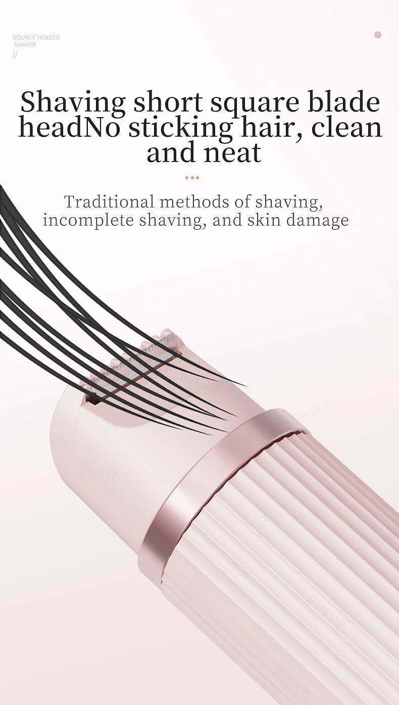 Afeitadora eléctrica para mujer con dos cabezales, resistente al agua IPX7 y USB