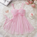 Vestido Babydoll Sexy para Mujer, Lencería Transparente con Tirantes