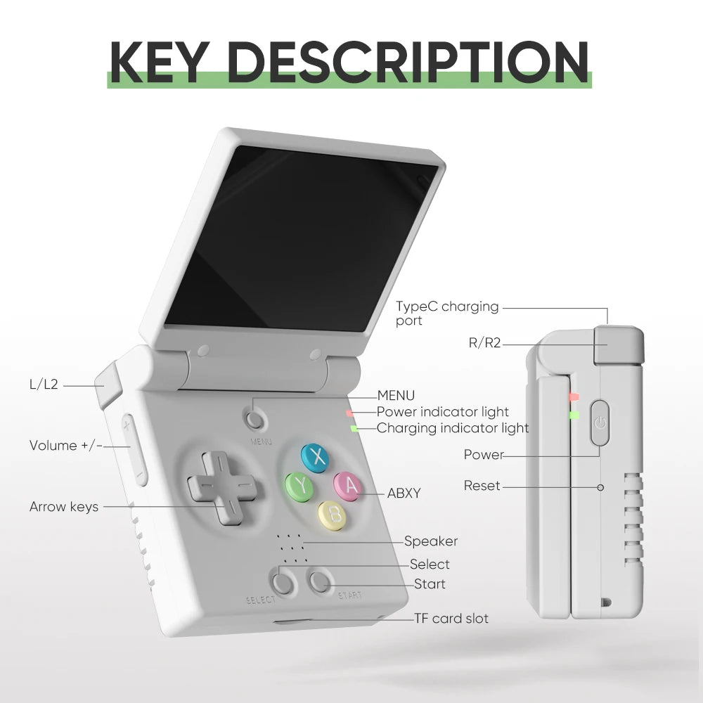 Consola de Juegos Retro MIYOO Mini Flip, Pantalla IPS 2.8 Pulgadas, Emulador Clásico