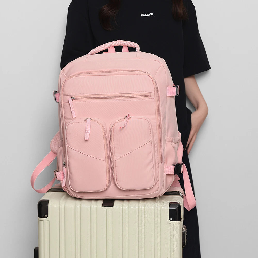 Mochila de Viaje de 25L, 180 °     Mochila para Portátil con Compartimento para Zapatos, Bolsa de Nailon Resistente para el Trabajo y Viajes