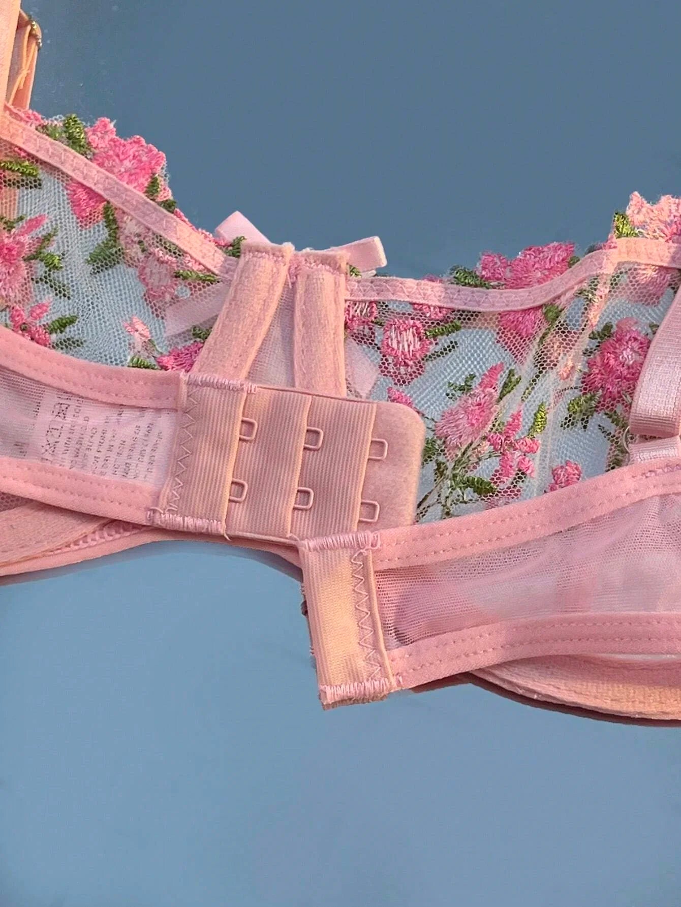 Conjunto de Sujetador y Braguitas con Bordado Floral para Mujer