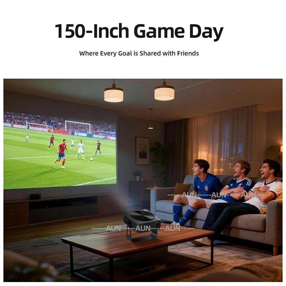 Proyector Android LED 4K 850 Lúmenes 1080P 3D Portátil con Altavoz WIFI para Mini Cine en Casa, Teléfono, Beamer, Smart TV AUN A45