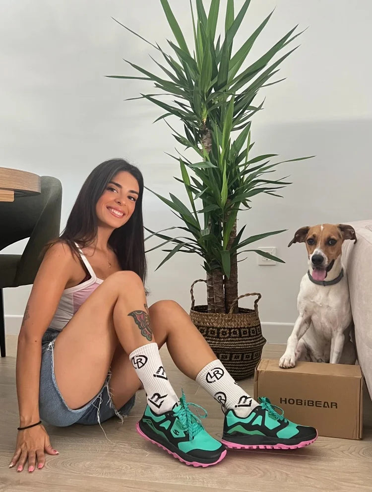 HOBIBEAR Zapatillas de senderismo unisex con cordones Zapatos para caminar Viajes al aire libre Zapatillas de deporte de cuero artificial