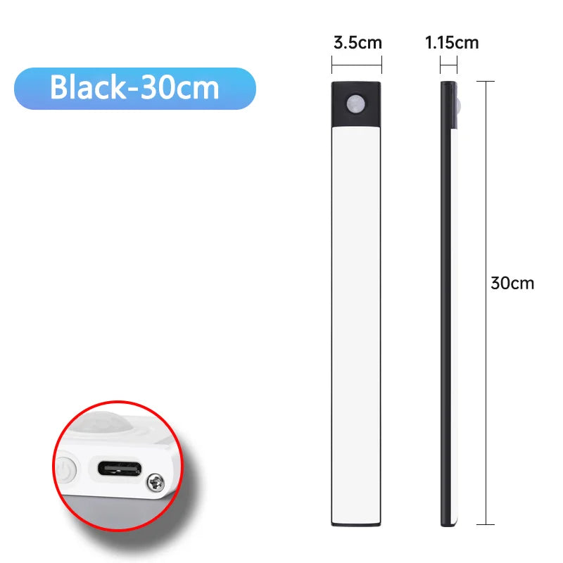 Luz Nocturna LED con Sensor de Movimiento Recargable USB