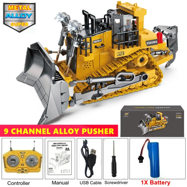 Excavadora, Volquete y Bulldozer RC 4WD con Control Remoto, Vehículos de Construcción