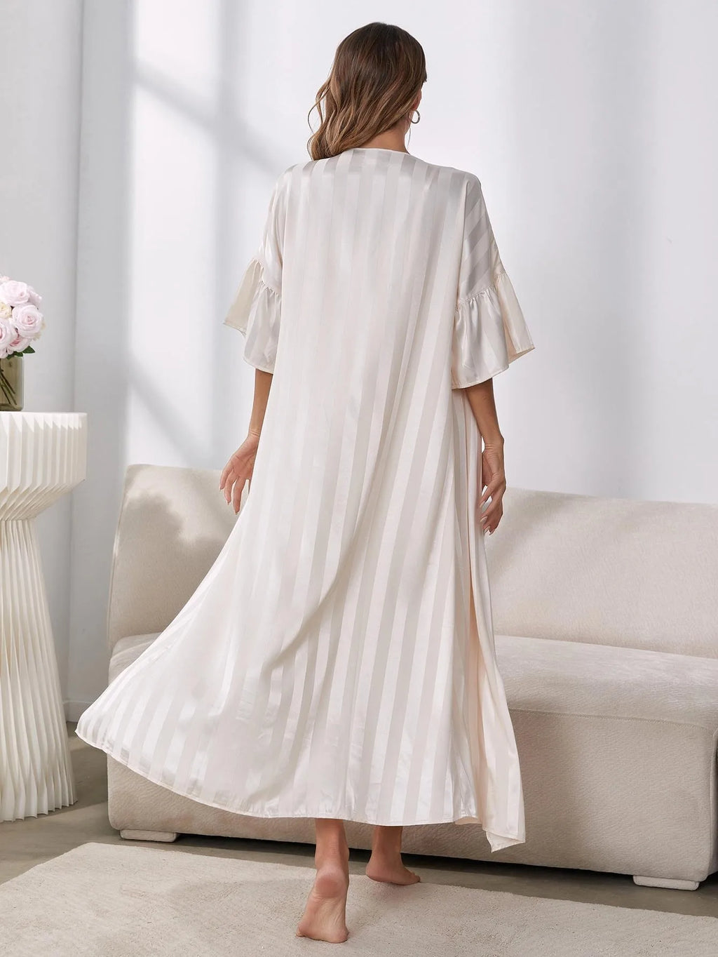 Conjunto de Pijama de Seda Helada para Mujer — Manga Larga