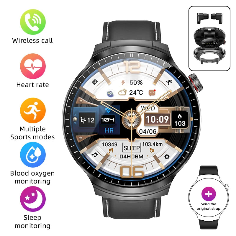 Smartwatch LIGE TWS 2 en 1 con auriculares Bluetooth y monitor cardíaco