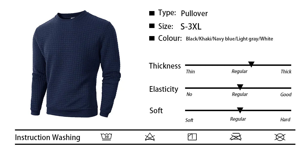 Suéter Jacquard de Cuello Redondo para Hombre - Manga Larga