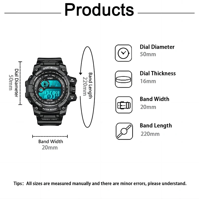 Reloj Deportivo Digital LED Fitness para Hombre
