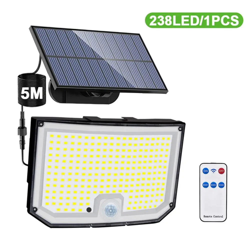 Lámpara Solar LED Exterior con Sensor de Movimiento IP65 3 Modos