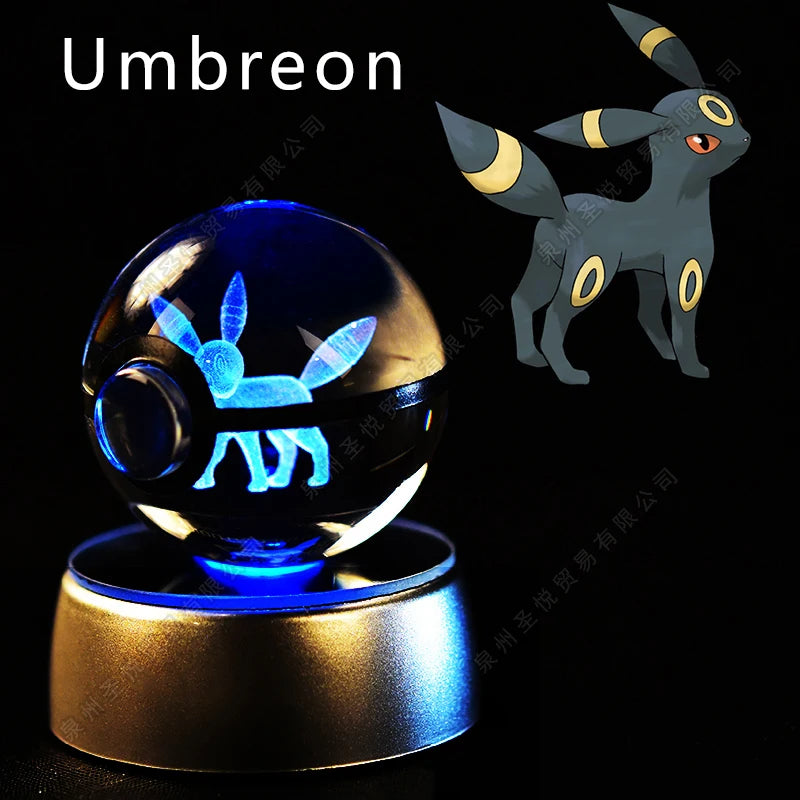 Lámpara Nocturna Pokémon Bola de Cristal 3D Pikachu