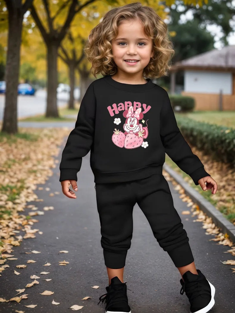 Primavera otoño nuevo estilo niñas sudadera chándal niños Casual O cuello sudaderas con capucha y pantalón largo 2 uds conjuntos de ropa deportiva para niños