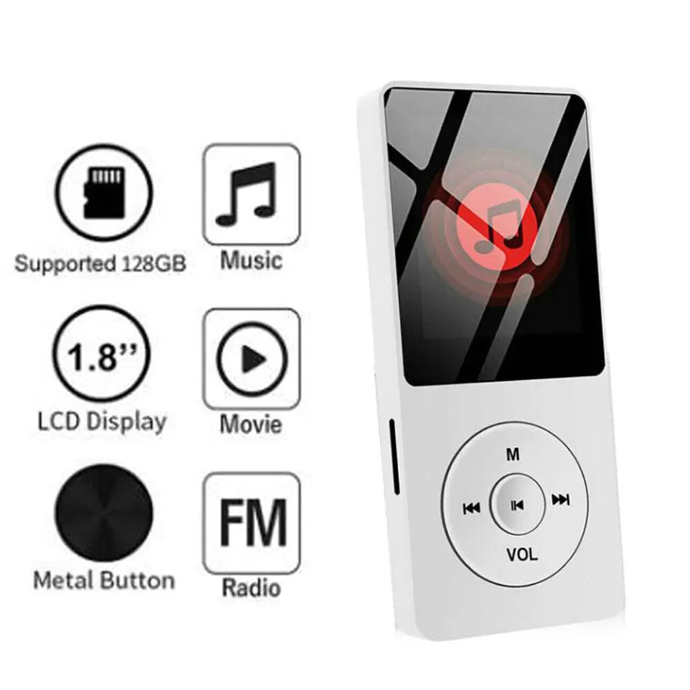 Reproductor MP3/MP4 Deportivo Bluetooth con Radio FM, 128GB