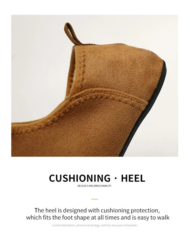YRZL zapatos de algodón de invierno para hombre, zapatillas ligeras sin cordones cálidas, mocasines de algodón de felpa para dormitorio y hogar, zapatos cálidos de invierno Unisex