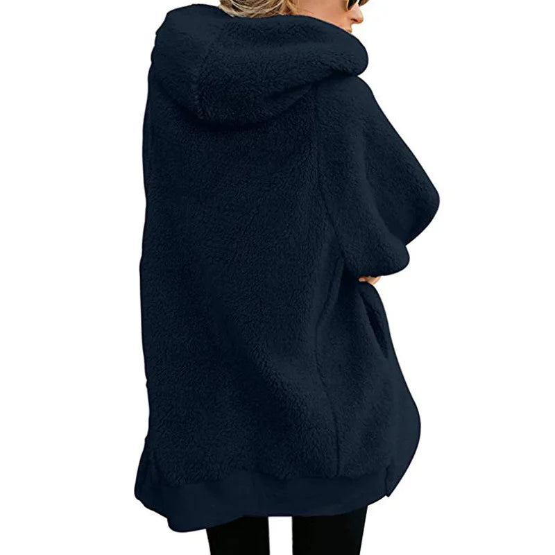 Bella Philosophy-sudaderas con capucha para mujer, suéter largo con cremallera, sudaderas con capucha de manga larga ajustadas, abrigo liso, Otoño e Invierno