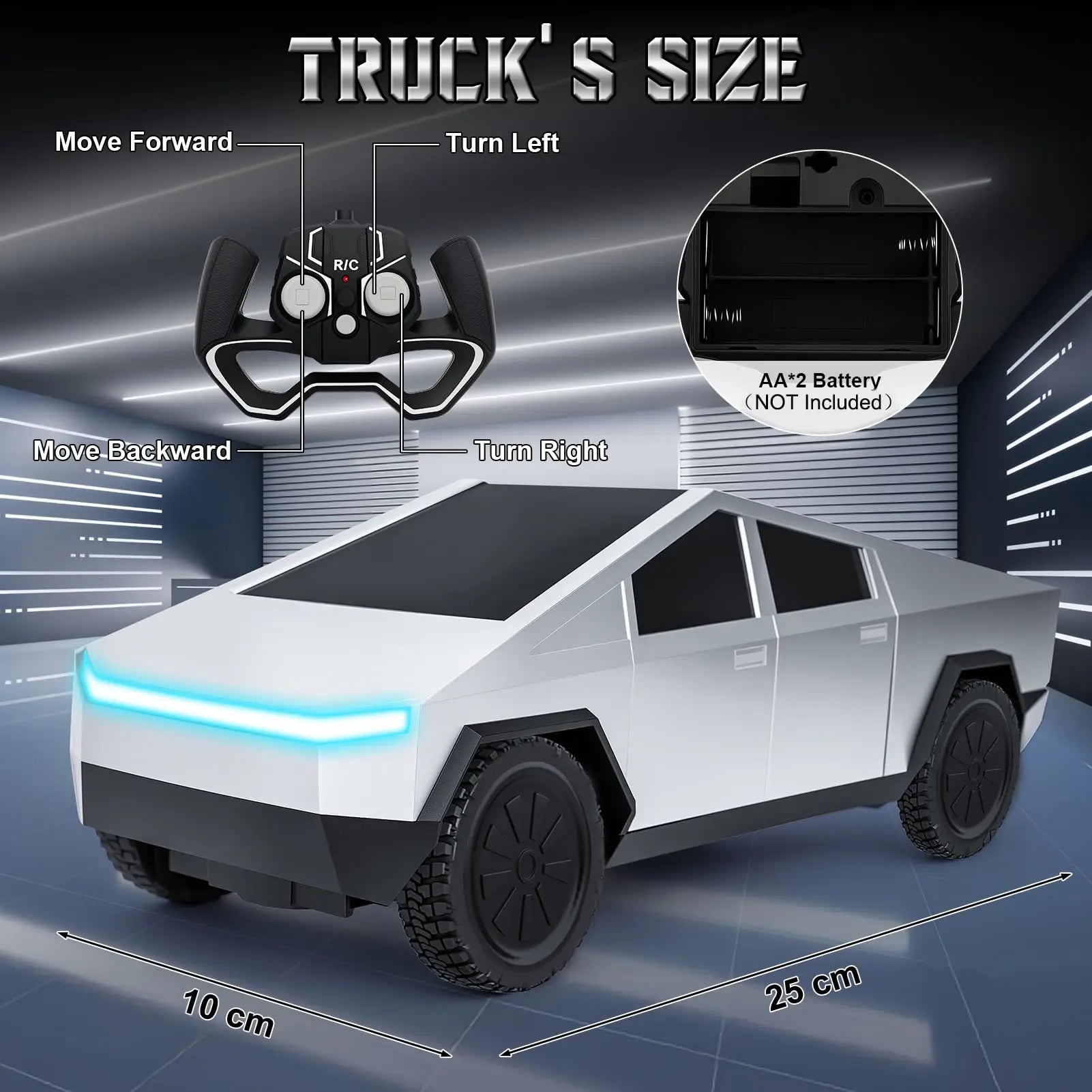 Camioneta RC 1:24, Todoterreno 4WD con Luces LED