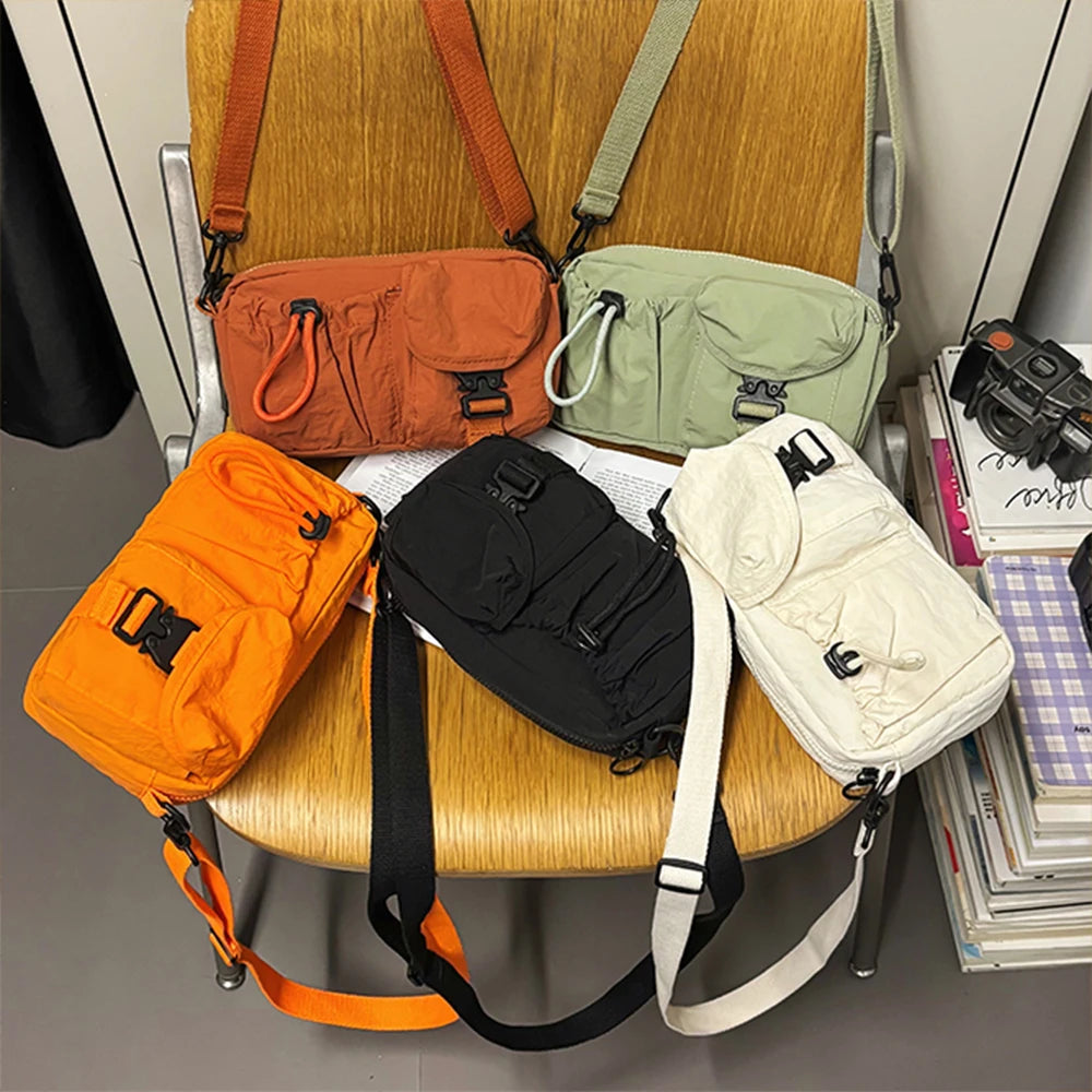 Bolso bandolera deportivo, diseño de estilo de ropa de trabajo, bolso de hombro individual, bolso de pecho ligero multifuncional, bolso para teléfono móvil
