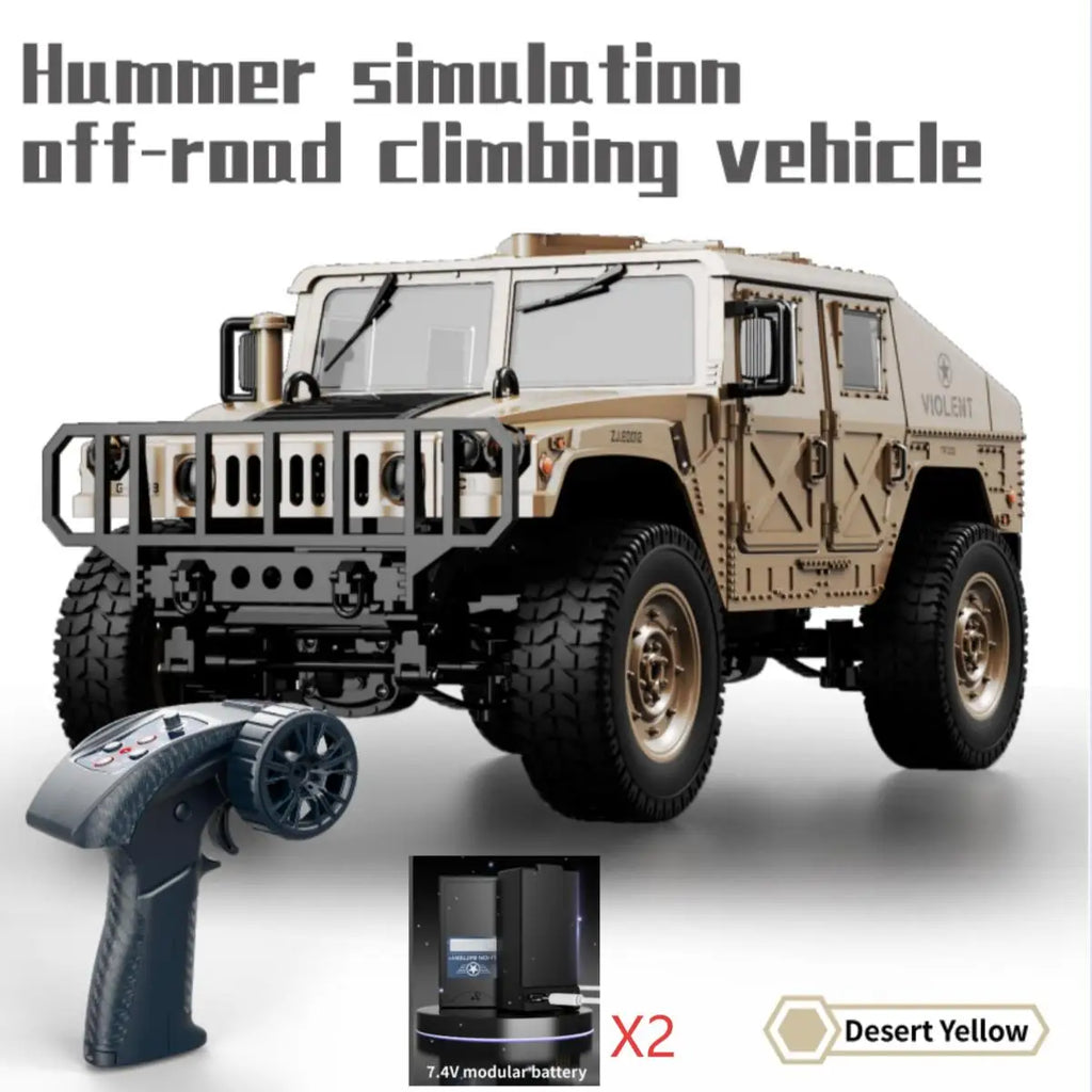 Coche RC Militar Crawler 4WD 2.4G 1:14, Vehículo Todoterreno con Accesorios