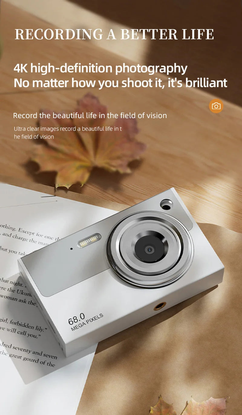 Cámara Digital Lenovo 68MP 4K WiFi Doble Lente para Selfies