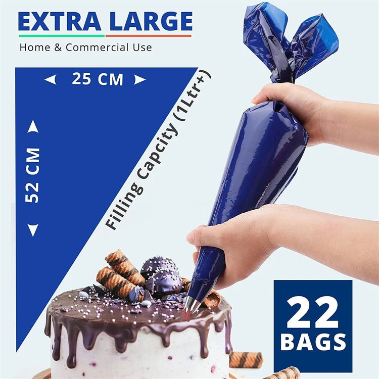 LMETJMA-bolsas de repostería desechables grandes de 21 pulgadas, bolsa gruesa para tuberías, bolsas para glaseado de calidad superior para galletas, magdalenas, JT508