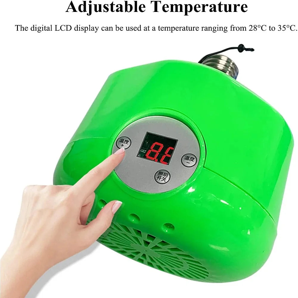 Lámpara Calefactora 220V con Control de Temperatura para Mascotas